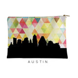 Austin Texas geometric skyline - Pouch | Small / Yellow - Geometric Skyline