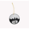 Austin Texas skyline and city map design | in multiple colors - Ornament / Black - City Road Maps