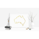 Australia home print with real gold foil - Gold Foil Print