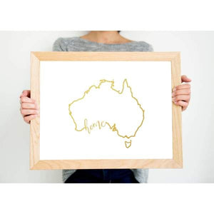 Australia home print with real gold foil - 5x7 - Gold Foil Print