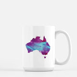 Australia watercolor silhouette - Mug | 11 oz / Purple + Blue - Watercolor Silhouettes