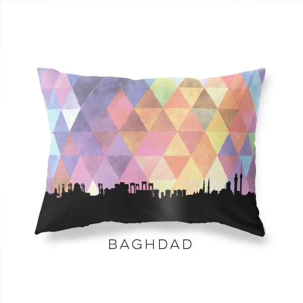 Baghdad Iraq geometric skyline - Pillow | Lumbar / RebeccaPurple - Geometric Skyline