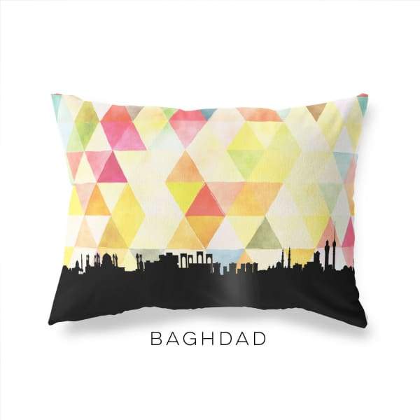 Baghdad Iraq geometric skyline - Pillow | Lumbar / Yellow - Geometric Skyline