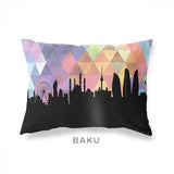 Baku Azerbaijan geometric skyline - Pillow | Lumbar / RebeccaPurple - Geometric Skyline