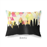 Baku Azerbaijan geometric skyline - Pillow | Lumbar / Yellow - Geometric Skyline