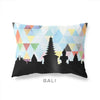 Bali Indonesia geometric skyline - Pillow | Lumbar / LightSkyBlue - Geometric Skyline