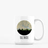Baltimore Maryland city skyline with vintage Baltimore map - Mug | 15 oz - City Map Skyline
