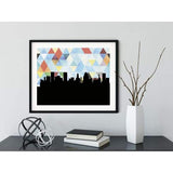Baltimore Maryland geometric skyline - 5x7 Unframed Print / LightSkyBlue - Geometric Skyline
