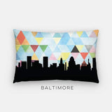 Baltimore Maryland geometric skyline - Pillow | Lumbar / LightSkyBlue - Geometric Skyline