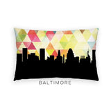 Baltimore Maryland geometric skyline - Pillow | Lumbar / Yellow - Geometric Skyline