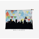 Baltimore Maryland geometric skyline - Pouch | Small / LightSkyBlue - Geometric Skyline