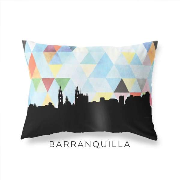 Barranquilla Colombia geometric skyline - Pillow | Lumbar / LightSkyBlue - Geometric Skyline