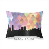 Baton Rouge Louisiana geometric skyline - Pillow | Lumbar / RebeccaPurple - Geometric Skyline
