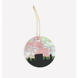 Beaumont Texas city skyline with vintage Beaumont map - Ornament - City Map Skyline