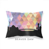 Beaver Dam Wisconsin geometric skyline - Pillow | Lumbar / RebeccaPurple - Geometric Skyline