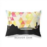 Beaver Dam Wisconsin geometric skyline - Pillow | Lumbar / Yellow - Geometric Skyline