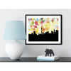 Beijing China geometric skyline - 5x7 Unframed Print / Yellow - Geometric Skyline