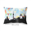 Beijing China geometric skyline - Pillow | Lumbar / LightSkyBlue - Geometric Skyline