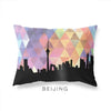 Beijing China geometric skyline - Pillow | Lumbar / RebeccaPurple - Geometric Skyline