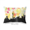 Beijing China geometric skyline - Pillow | Lumbar / Yellow - Geometric Skyline