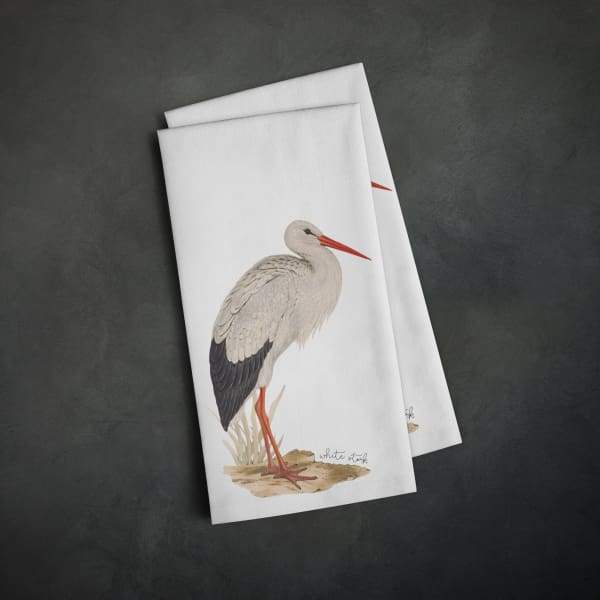 Belarus national bird | White Stork - Tea Towel - Birds
