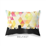 Belfast Ireland geometric skyline - Pillow | Lumbar / Yellow - Geometric Skyline