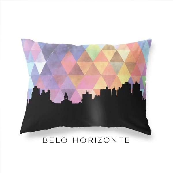 Belo Horizonte Brazil geometric skyline - Pillow | Lumbar / RebeccaPurple - Geometric Skyline