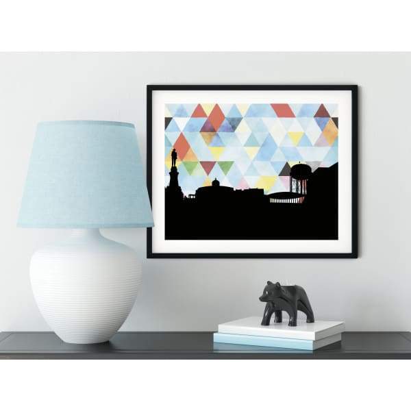 Bentonville Arkansas geometric skyline - 5x7 Unframed Print / LightSkyBlue - Geometric Skyline
