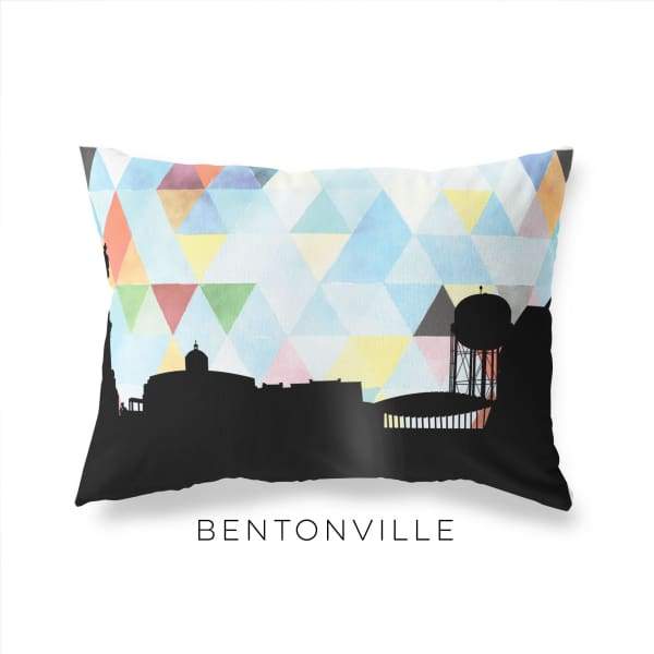 Bentonville Arkansas geometric skyline - Pillow | Lumbar / LightSkyBlue - Geometric Skyline
