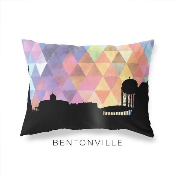 Bentonville Arkansas geometric skyline - Pillow | Lumbar / RebeccaPurple - Geometric Skyline