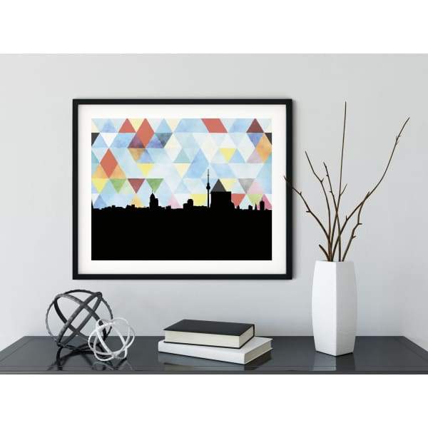 Berlin Germany geometric skyline - 5x7 Unframed Print / LightSkyBlue - Geometric Skyline