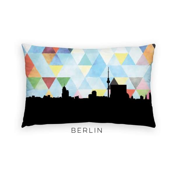 Berlin Germany geometric skyline - Pillow | Lumbar / LightSkyBlue - Geometric Skyline