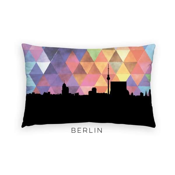 Berlin Germany geometric skyline - Pillow | Lumbar / RebeccaPurple - Geometric Skyline