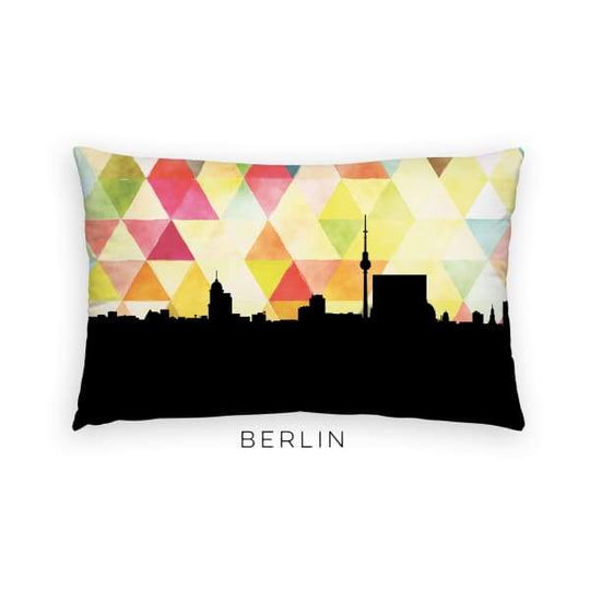 Berlin Germany geometric skyline - Pillow | Lumbar / Yellow - Geometric Skyline