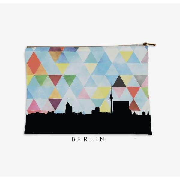 Berlin Germany geometric skyline - Pouch | Small / LightSkyBlue - Geometric Skyline
