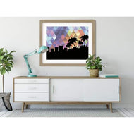 Bermuda geometric skyline - 5x7 Unframed Print / RebeccaPurple - Geometric Skyline