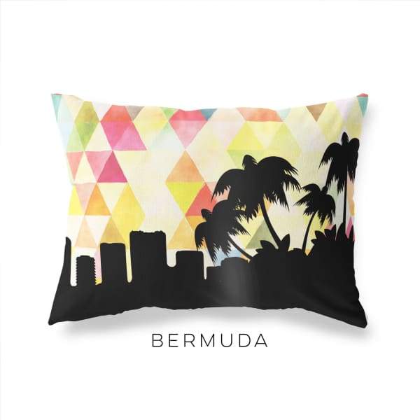 Bermuda geometric skyline - Pillow | Lumbar / Yellow - Geometric Skyline