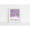 Bethlehem steel stacks city map and city coordinates - 5x7 Unframed Print / Thistle - Road Map and Skyline