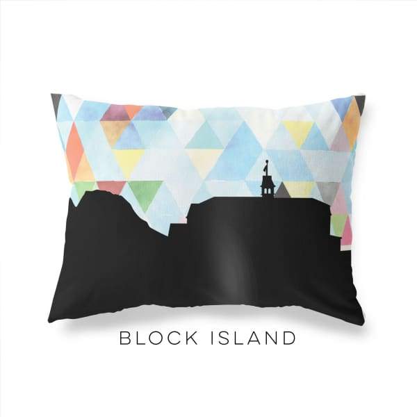 Block Island Rhode Island geometric skyline - Pillow | Lumbar / LightSkyBlue - Geometric Skyline
