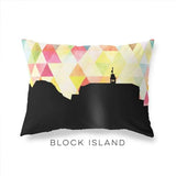 Block Island Rhode Island geometric skyline - Pillow | Lumbar / Yellow - Geometric Skyline