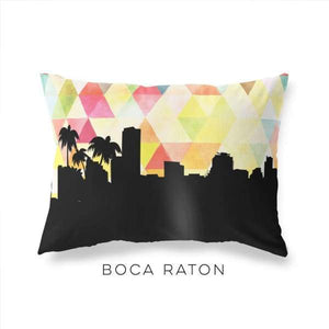 Boca Raton Florida geometric skyline - Pillow | Lumbar / Yellow - Geometric Skyline