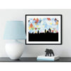 Bogota Colombia geometric skyline - 5x7 Unframed Print / LightSkyBlue - Geometric Skyline