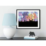 Bogota Colombia geometric skyline - 5x7 Unframed Print / RebeccaPurple - Geometric Skyline