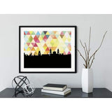 Bogota Colombia geometric skyline - 5x7 Unframed Print / Yellow - Geometric Skyline