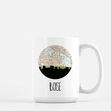 Boise Idaho city skyline with vintage Boise map - Mug | 15 oz - City Map Skyline