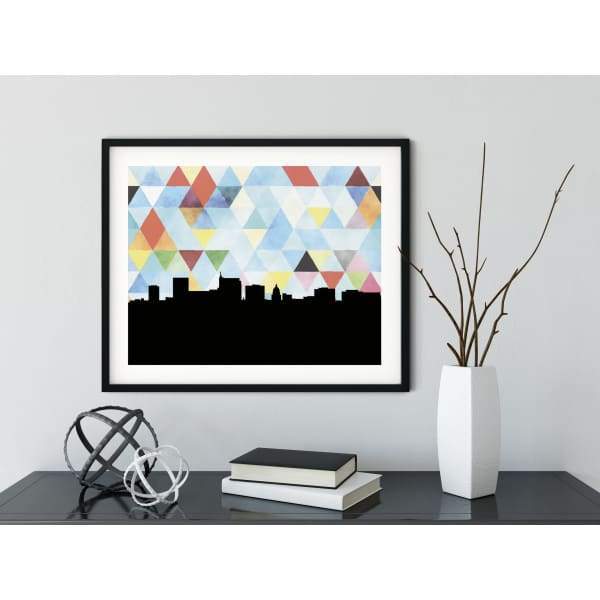 Boise Idaho geometric skyline - 5x7 Unframed Print / LightSkyBlue - Geometric Skyline