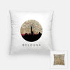 Bologna city skyline with vintage Bologna map - Pillow | Square - City Map Skyline
