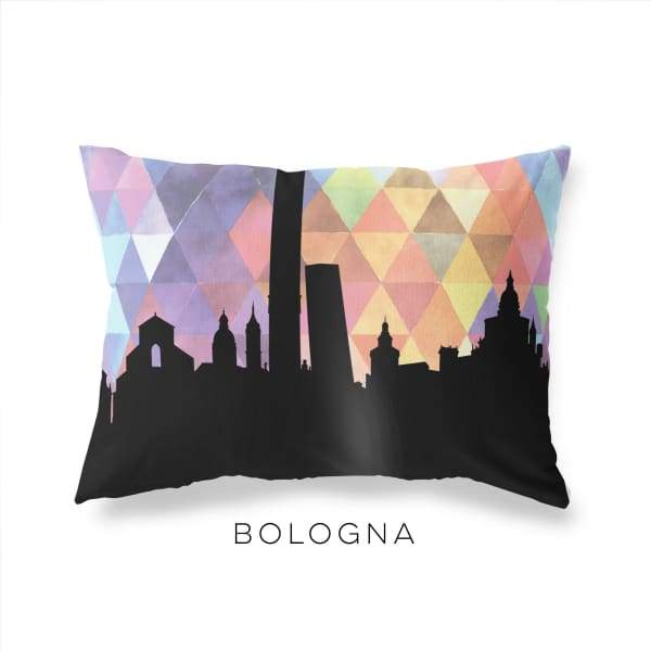 Bologna Italy geometric skyline - Pillow | Lumbar / RebeccaPurple - Geometric Skyline