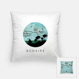 Bonaire skyline with vintage Bonaire map - Pillow | Square - City Map Skyline
