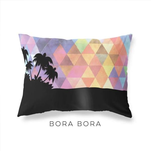 Bora Bora French Polynesia geometric skyline - Pillow | Lumbar / RebeccaPurple - Geometric Skyline